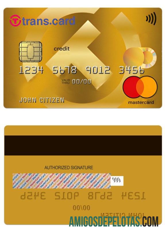 Bulgária Trans Card Crédito Internacional MasterCard modelo